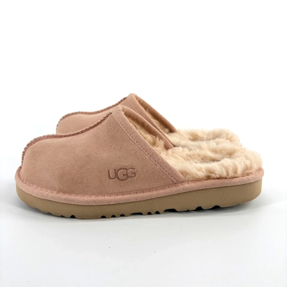UGG‎ Keegan Big Kid's Size 2 US Pink Suede Shearling Slippers 1126382K